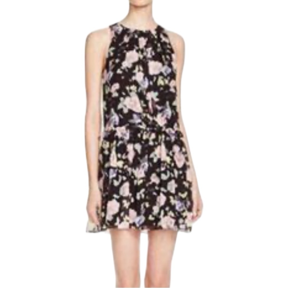 Likely Black Floral Print Chiffon Ruffled Dress Size 2 - Picture 2 of 10